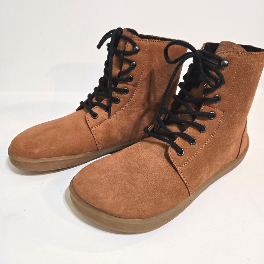 Be Lenka Winter Boots Womens 7/39 Brown Barefoot Minimalist Leather Lace‎ Up